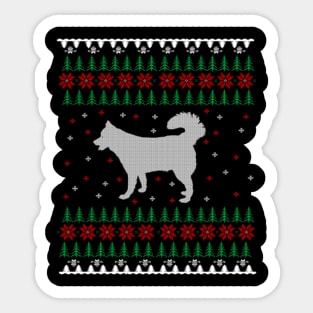 Husky Ugly Christmas Sweater Gift For Dog Lover Sticker